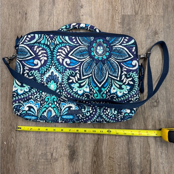 Vera Bradley Blue Island Medallion Laptop Messenger Travel Bag | Blue - Picture 2 of 2